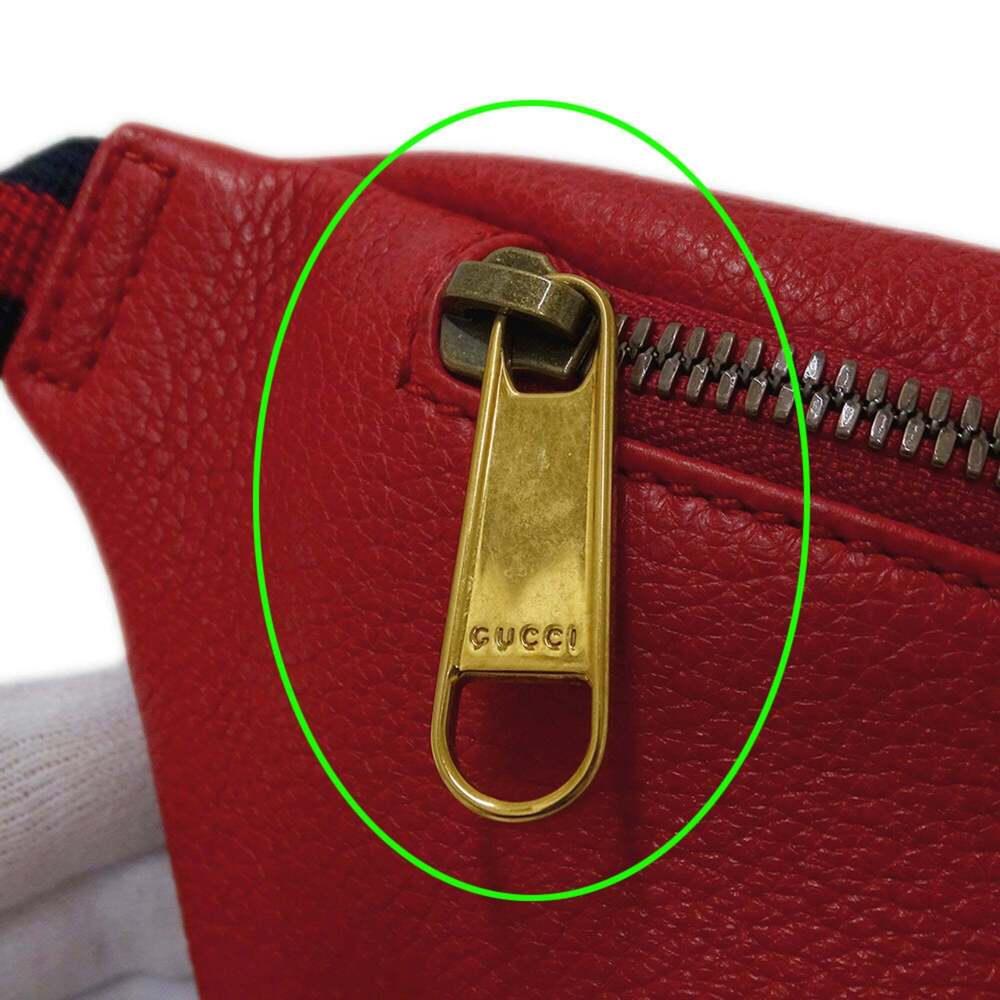 GUCCI Red Leather Fanny Pack - Picture 8 of 10